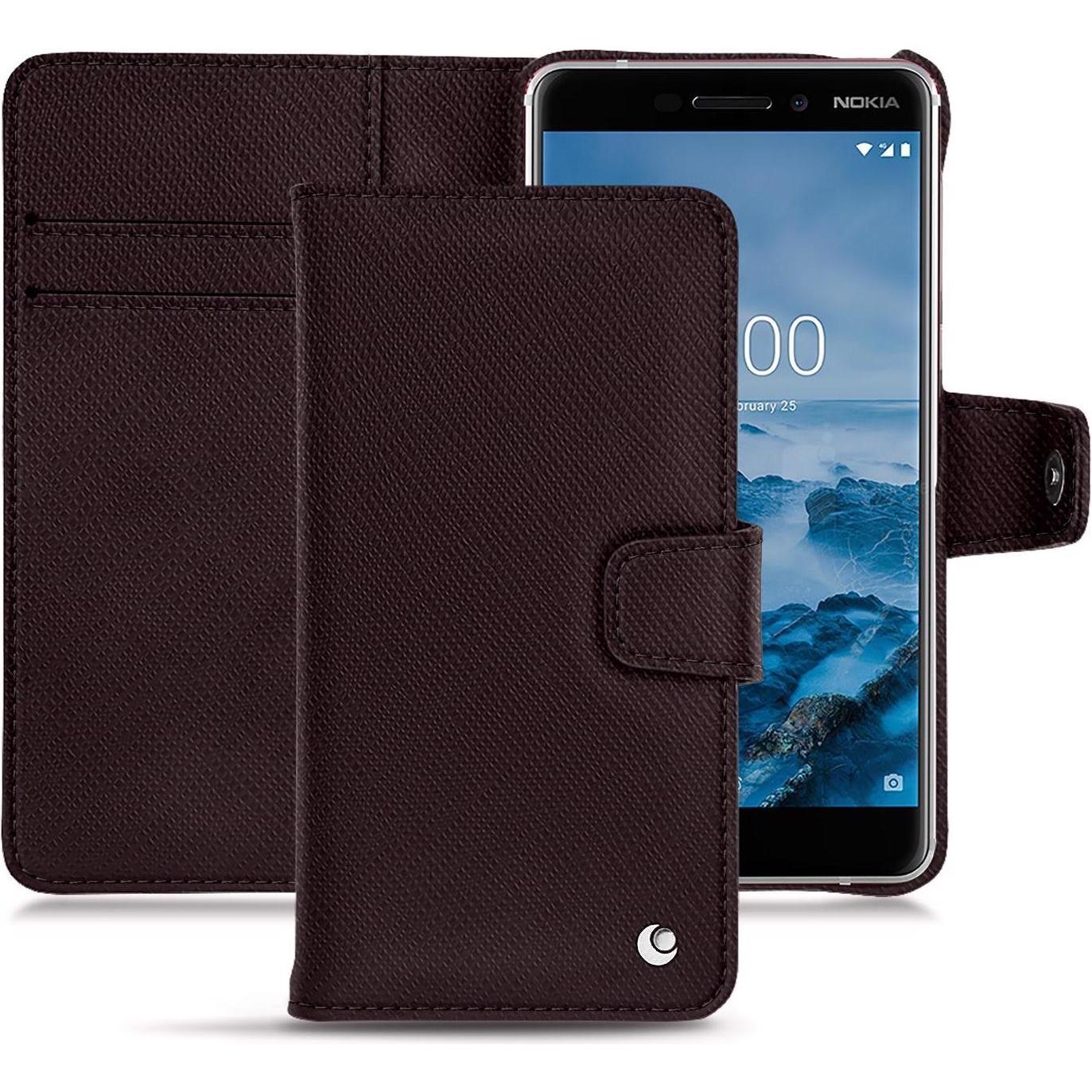 Thumbnail - Noreve Lederschutzhülle Wallet (Nokia 6 (2018)), Smartphone Hülle, Braun