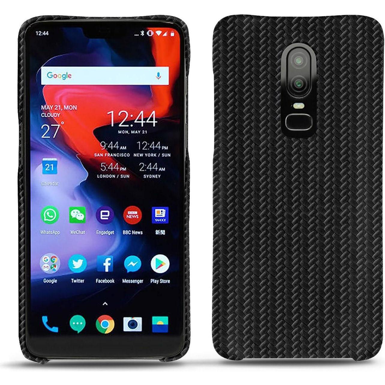 Thumbnail - Noreve Lederschutzhülle (OnePlus 6), Smartphone Hülle, Schwarz