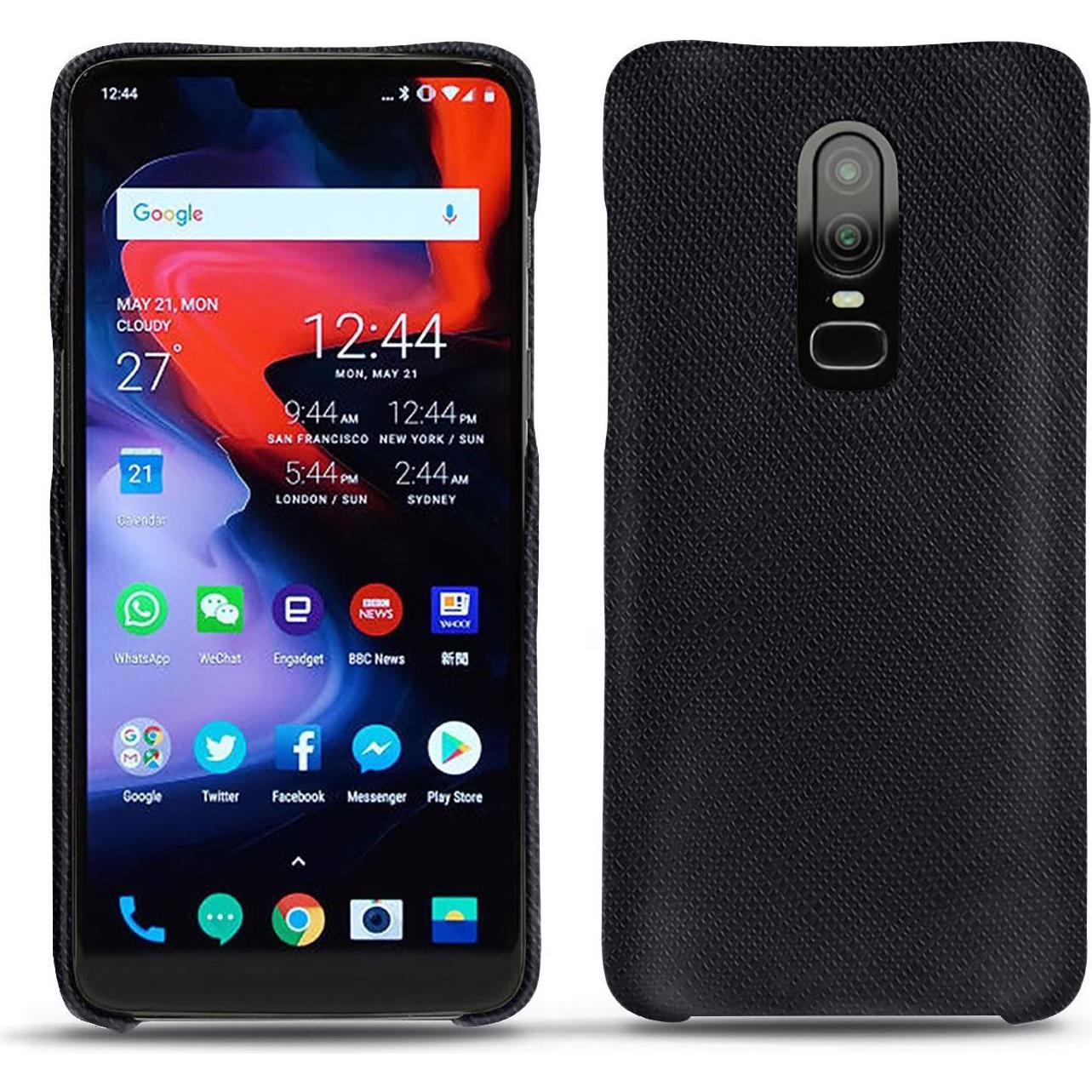 Noreve Lederschutzhülle (OnePlus 6), Smartphone Hülle, Schwarz