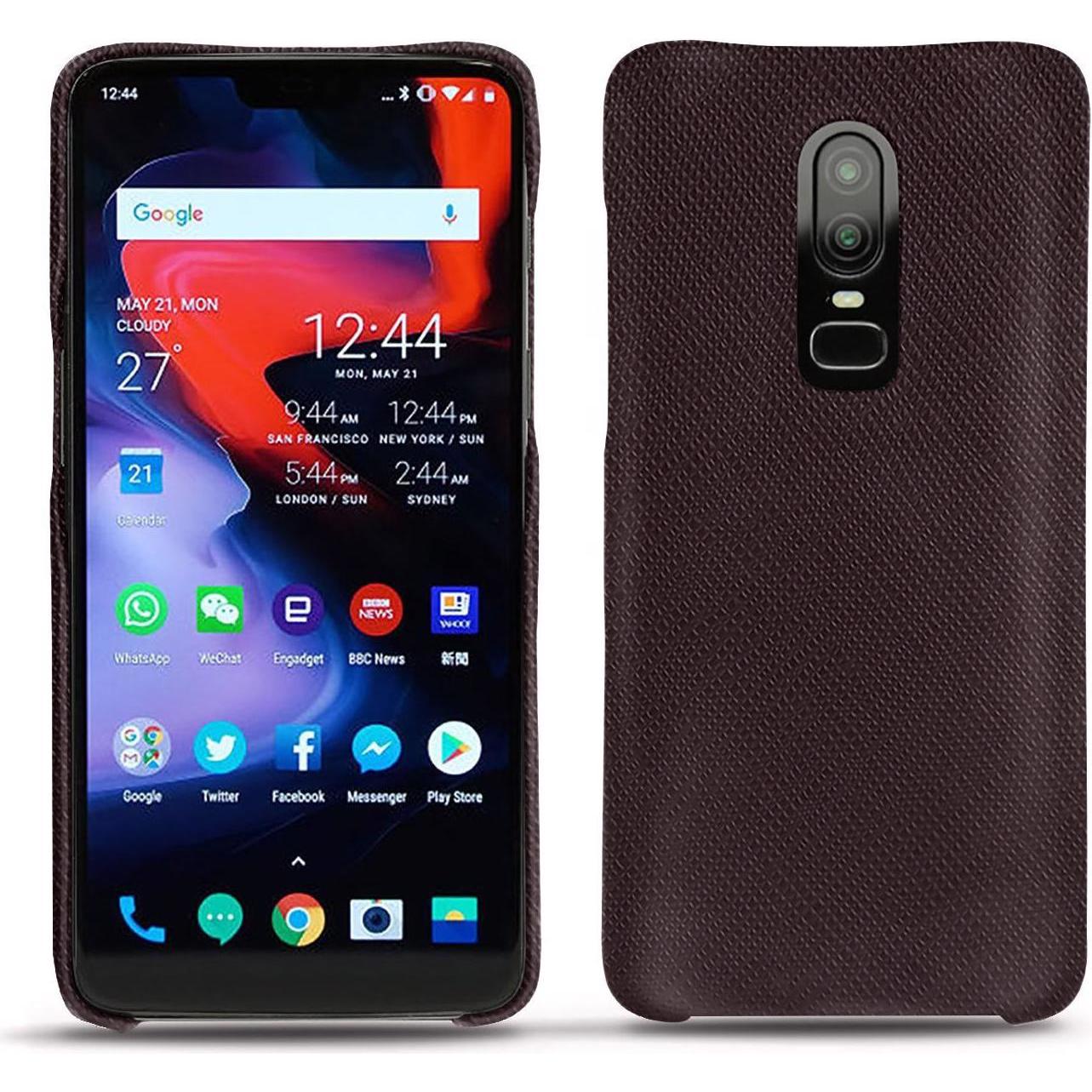 Thumbnail - Noreve Lederschutzhülle (OnePlus 6), Smartphone Hülle, Braun