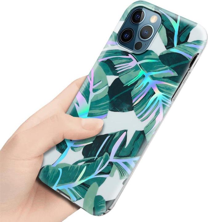 Image du produit Cadorabo Couverture IMD TPU Fleurs & Feuilles colorées (Apple iPhone 12 Pro Max)