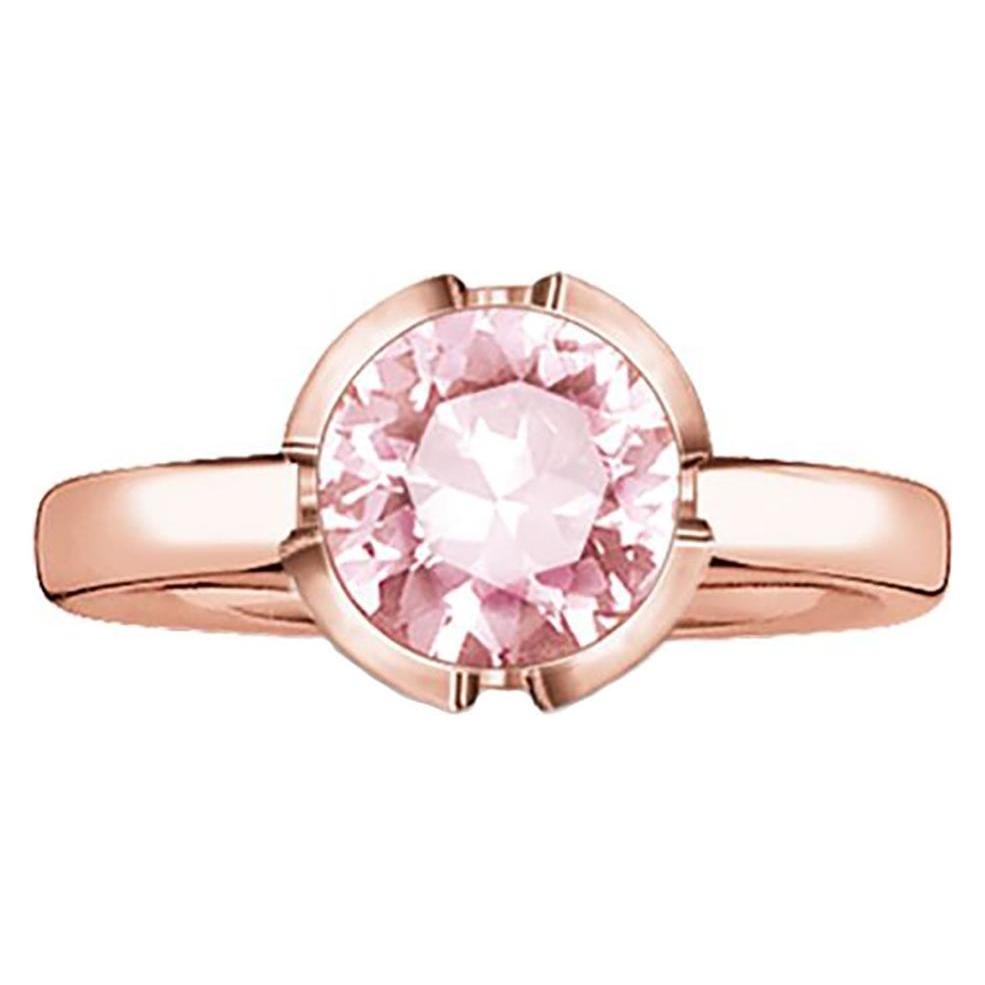Thomas Sabo, Ring, Ring Roze Zirkonia Roségoud Verguld TR2034-540-9, (54, Zilver 925)