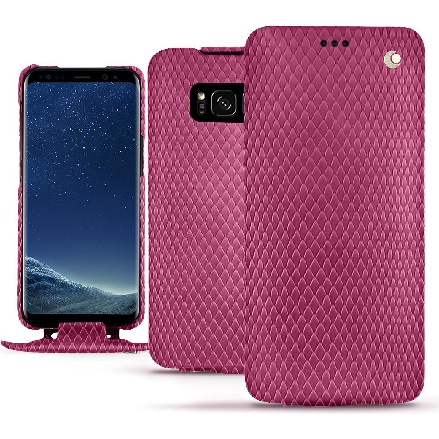 Noreve Lederschutzhülle vertikal (Samsung Galaxy S8+), Smartphone Hülle, Rosa