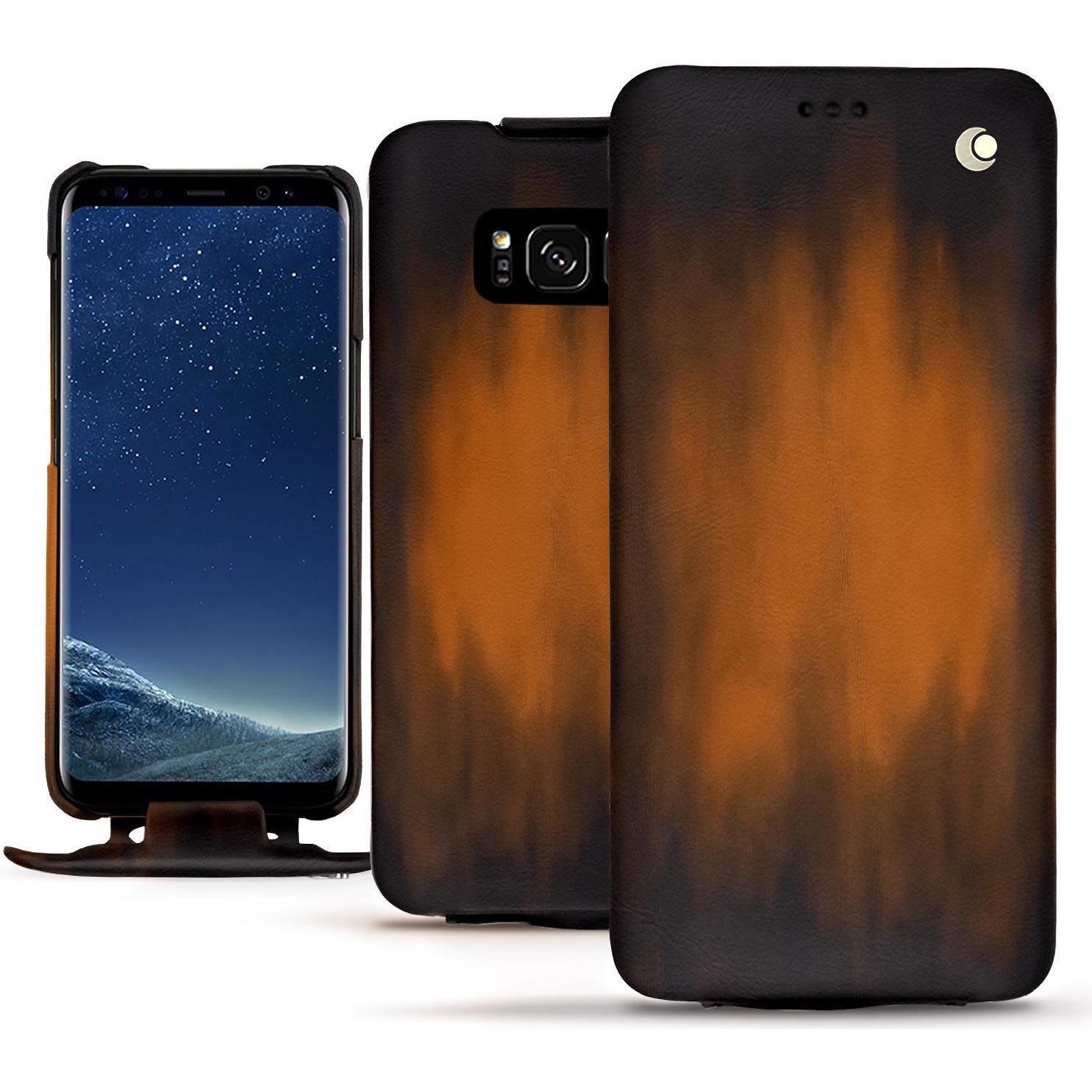 Thumbnail - Noreve Lederschutzhülle vertikal (Samsung Galaxy S8+), Smartphone Hülle, Braun