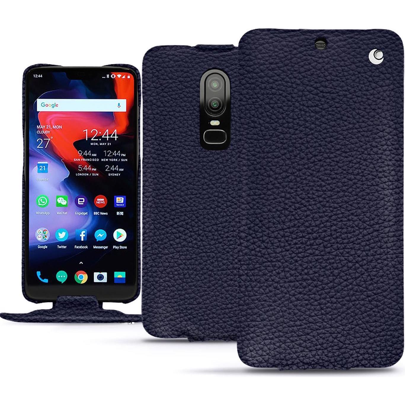 Noreve Lederschutzhülle vertikal (OnePlus 6), Smartphone Hülle, Violett