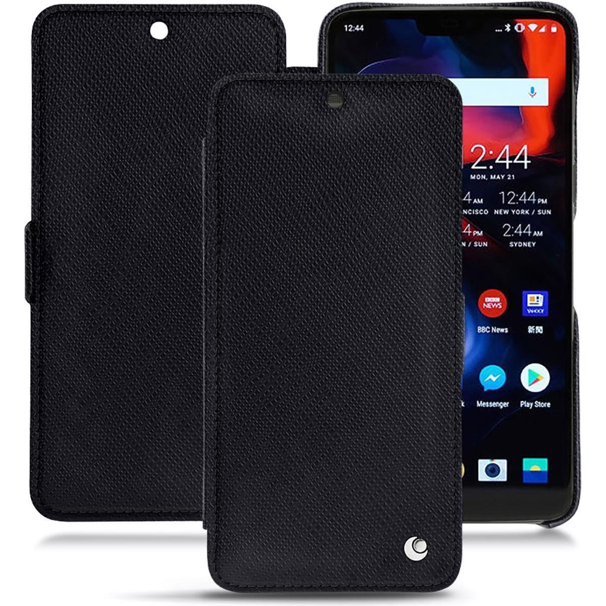 Thumbnail - Noreve Lederschutzhülle horizontal (OnePlus 6), Smartphone Hülle, Schwarz