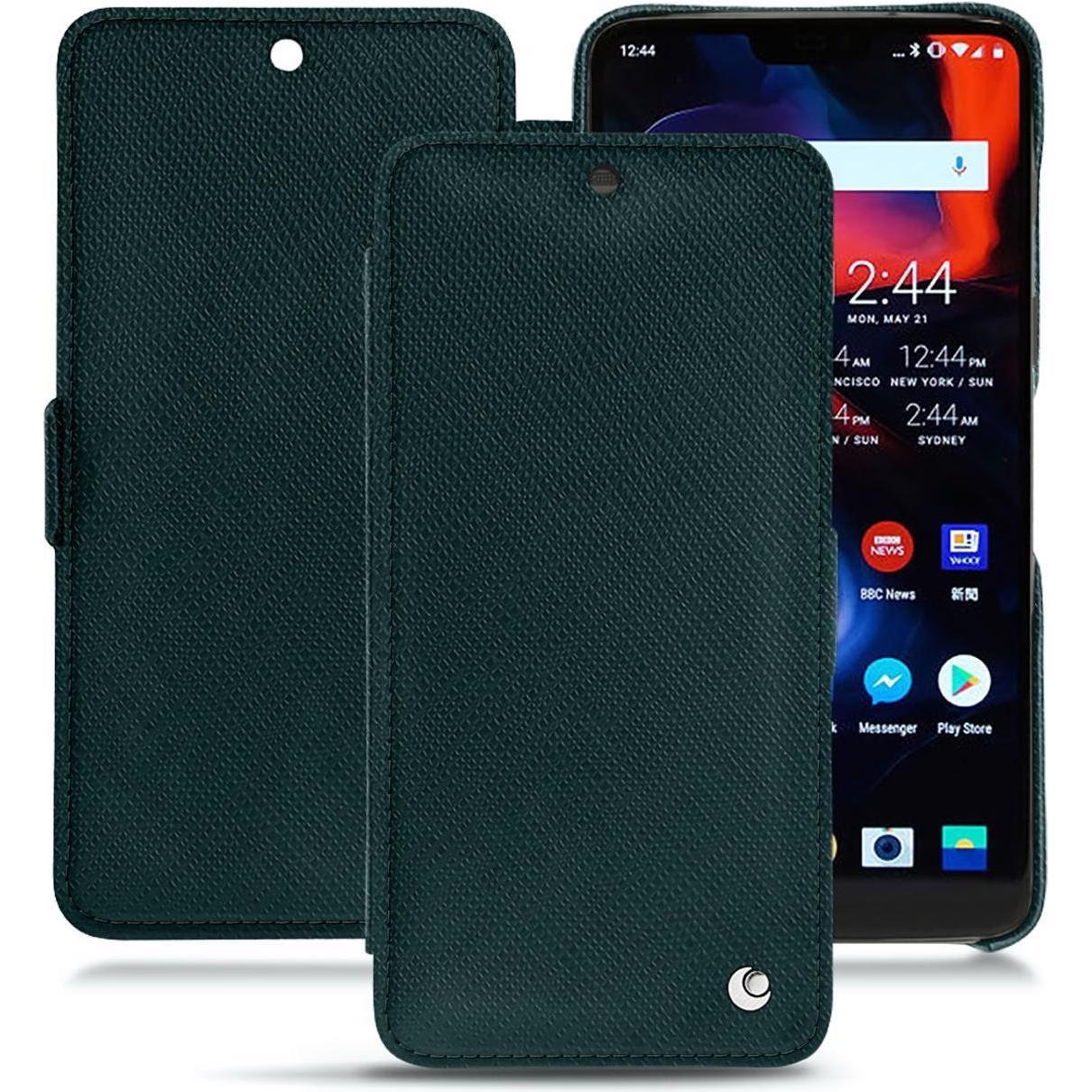 Noreve Lederschutzhülle horizontal (OnePlus 6), Smartphone Hülle, Grün