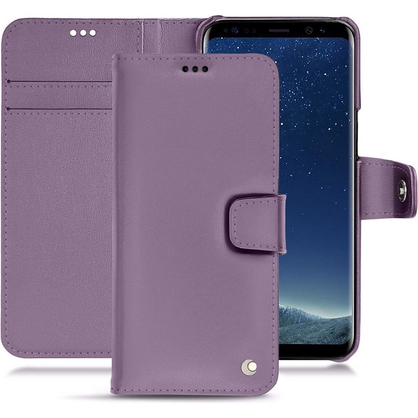 Noreve Lederschutzhülle Wallet (Samsung Galaxy S8+), Smartphone Hülle, Violett