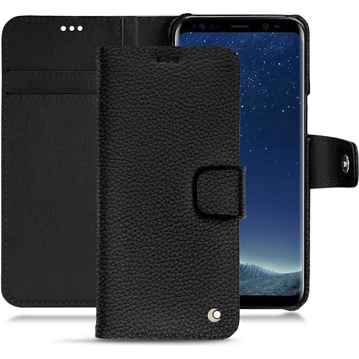 Noreve Lederschutzhülle Wallet (Samsung Galaxy S8+), Smartphone Hülle, Schwarz