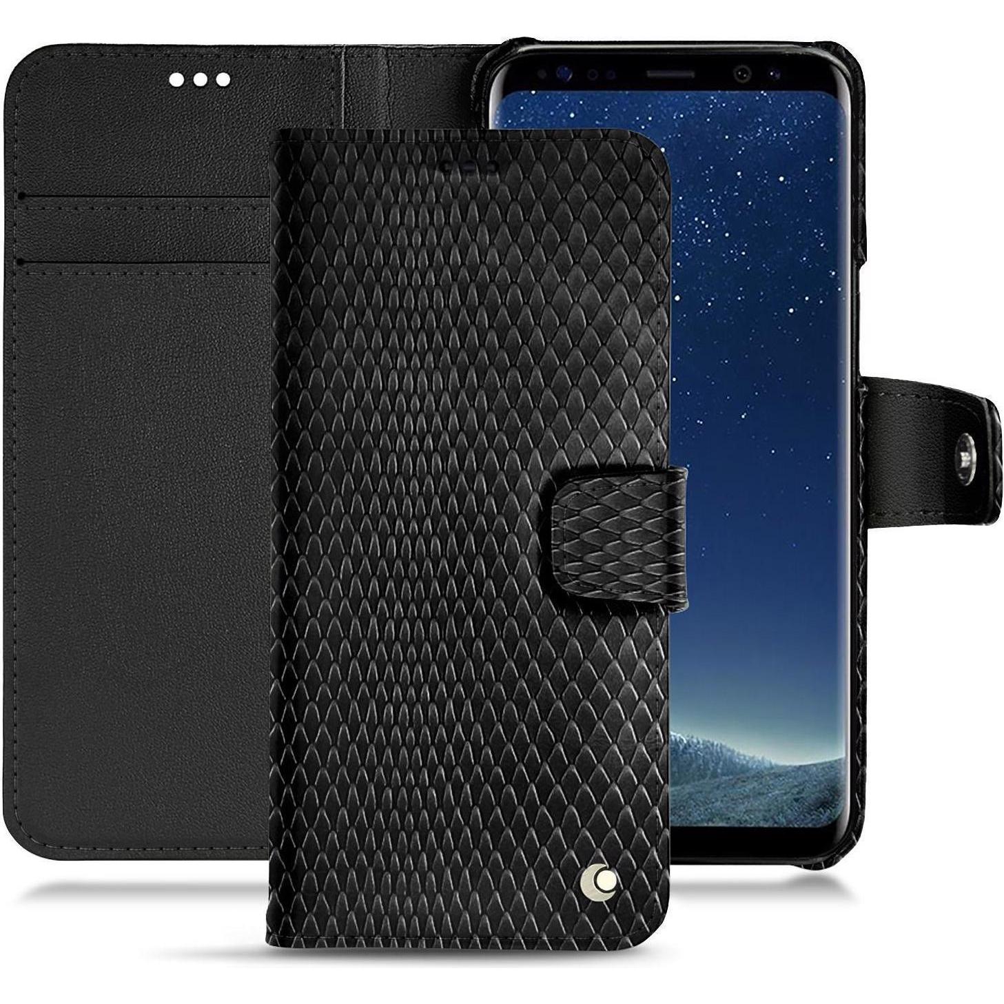Noreve Lederschutzhülle Wallet (Samsung Galaxy S8+), Smartphone Hülle, Schwarz