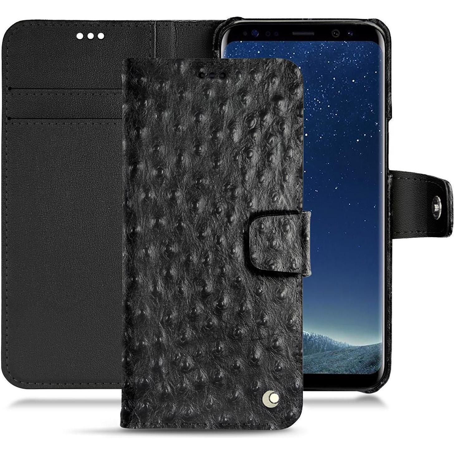 Noreve Lederschutzhülle Wallet (Samsung Galaxy S8+), Smartphone Hülle, Schwarz