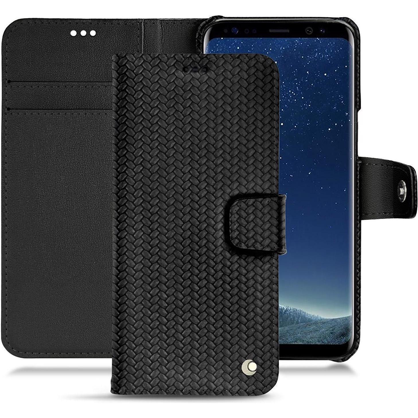 Noreve Lederschutzhülle Wallet (Samsung Galaxy S8+), Smartphone Hülle, Schwarz