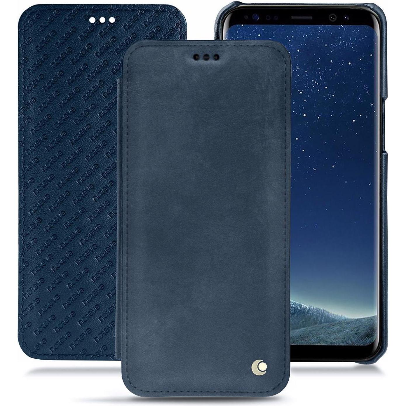 Noreve Lederschutzhülle horizontal (Samsung Galaxy S8+), Smartphone Hülle, Blau