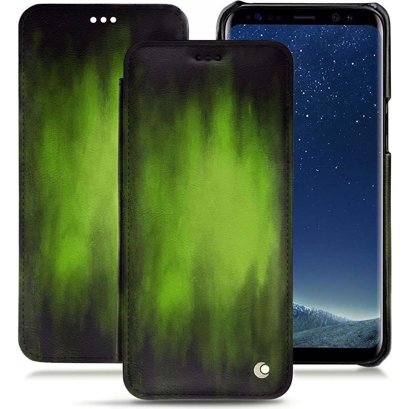 Thumbnail - Noreve Lederschutzhülle horizontal (Samsung Galaxy S8+), Smartphone Hülle, Grün