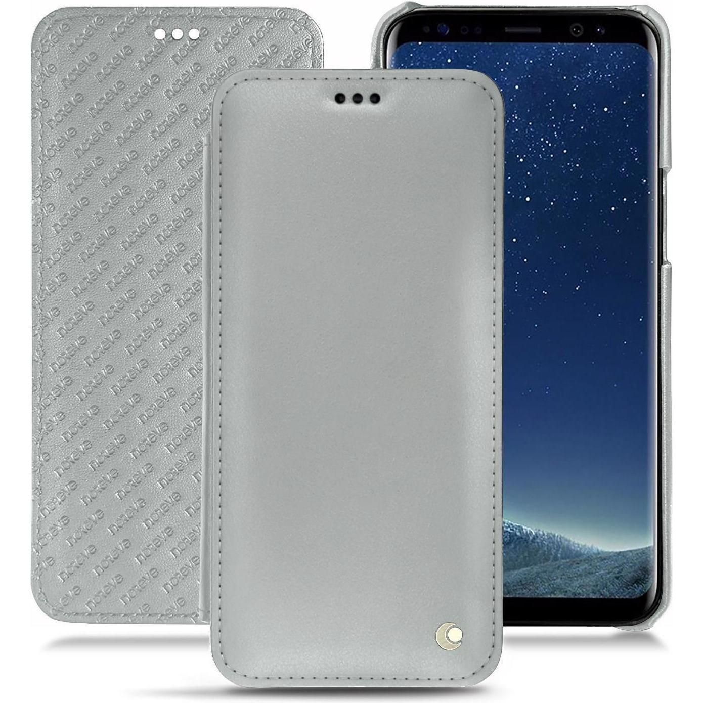 Noreve Lederschutzhülle horizontal (Samsung Galaxy S8+), Smartphone Hülle, Grau