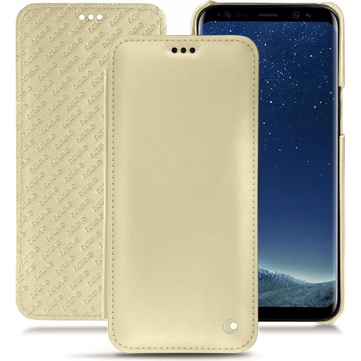 Noreve Lederschutzhülle horizontal (Samsung Galaxy S8+), Smartphone Hülle, Beige