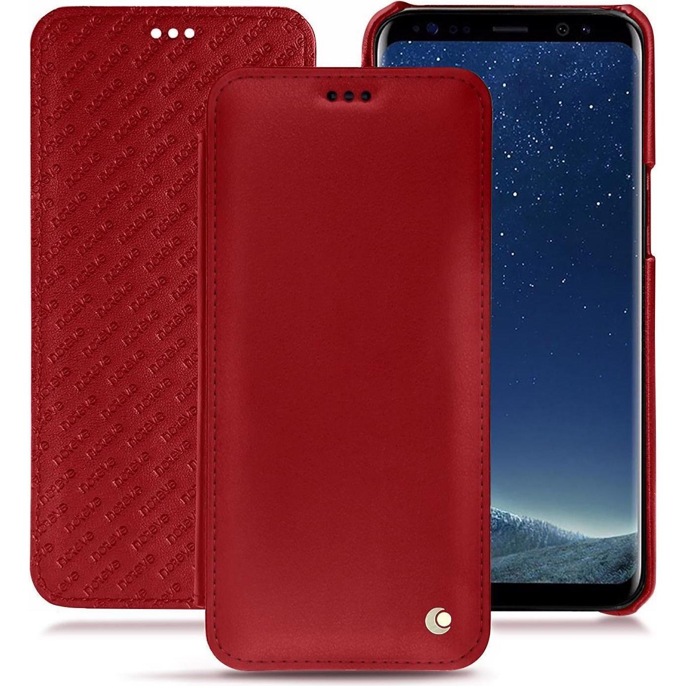 Noreve Lederschutzhülle horizontal (Samsung Galaxy S8+), Smartphone Hülle, Rot
