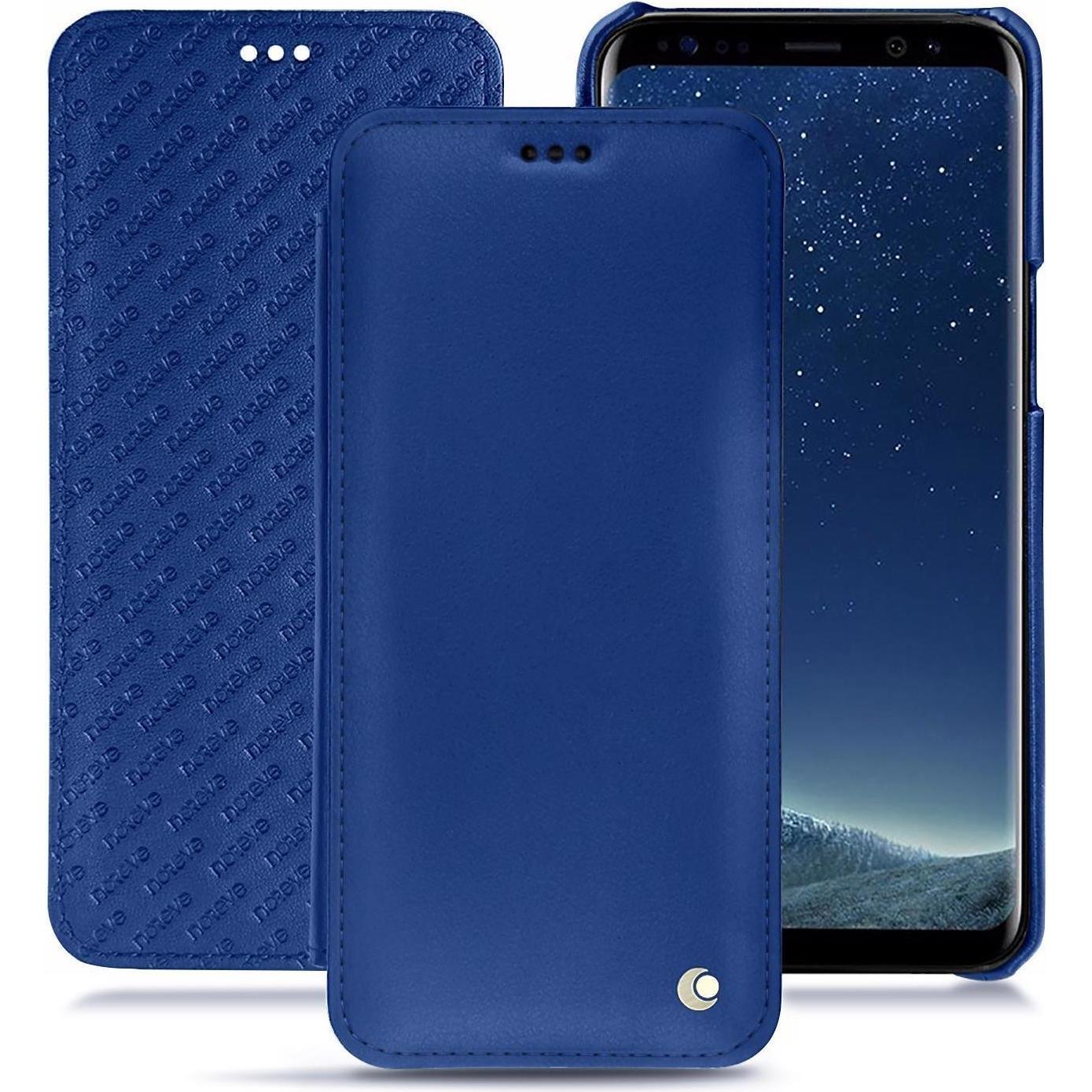Noreve Lederschutzhülle horizontal (Samsung Galaxy S8+), Smartphone Hülle, Blau