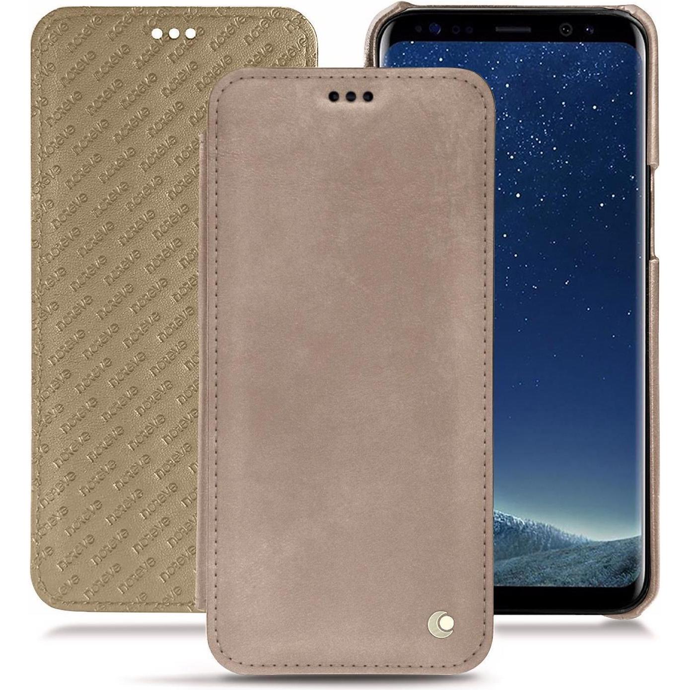 Noreve Lederschutzhülle horizontal (Samsung Galaxy S8+), Smartphone Hülle, Beige