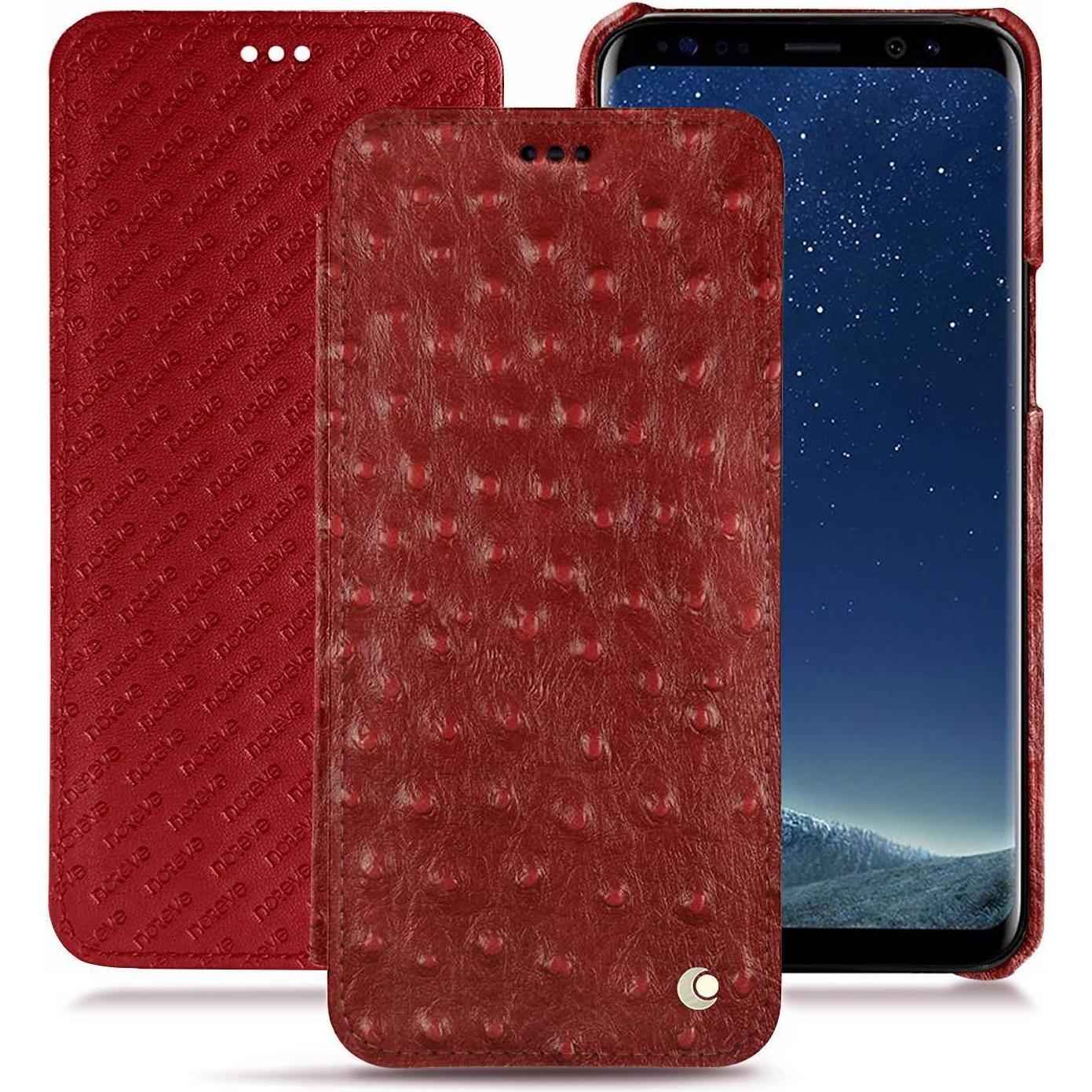 Noreve Lederschutzhülle horizontal (Samsung Galaxy S8+), Smartphone Hülle, Rot