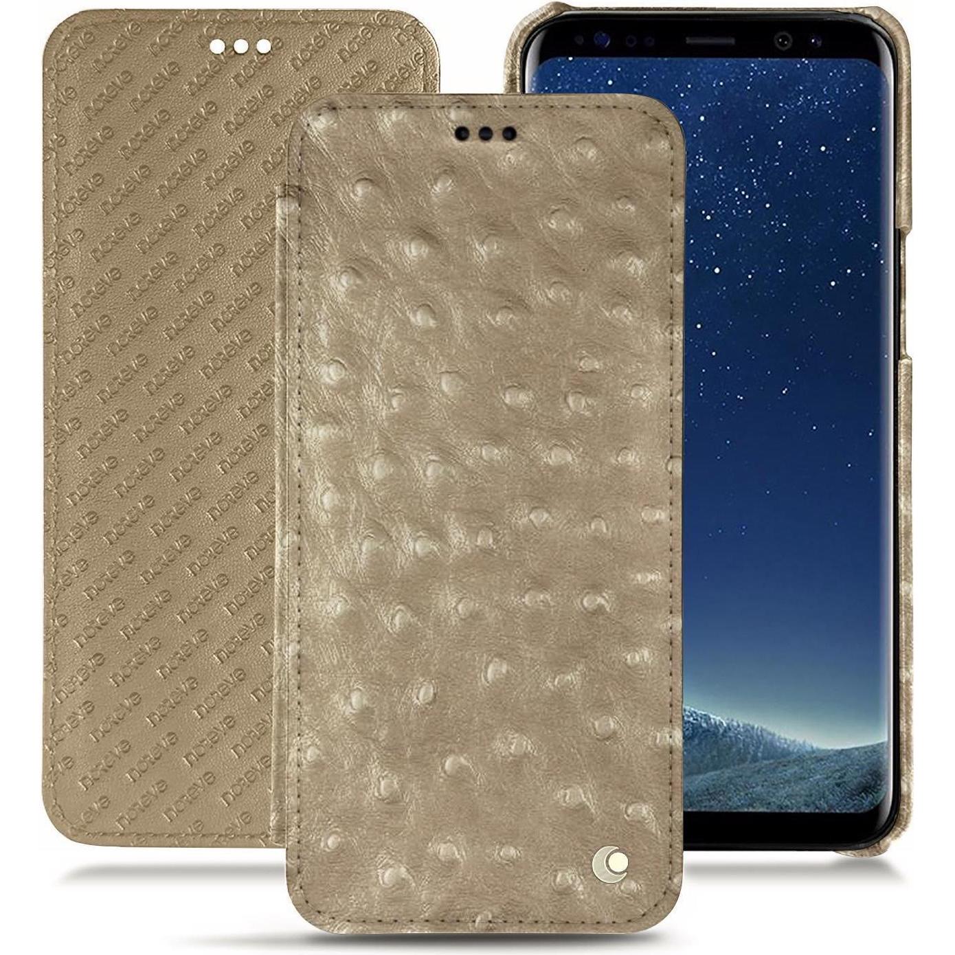 Noreve Lederschutzhülle horizontal (Samsung Galaxy S8+), Smartphone Hülle, Beige