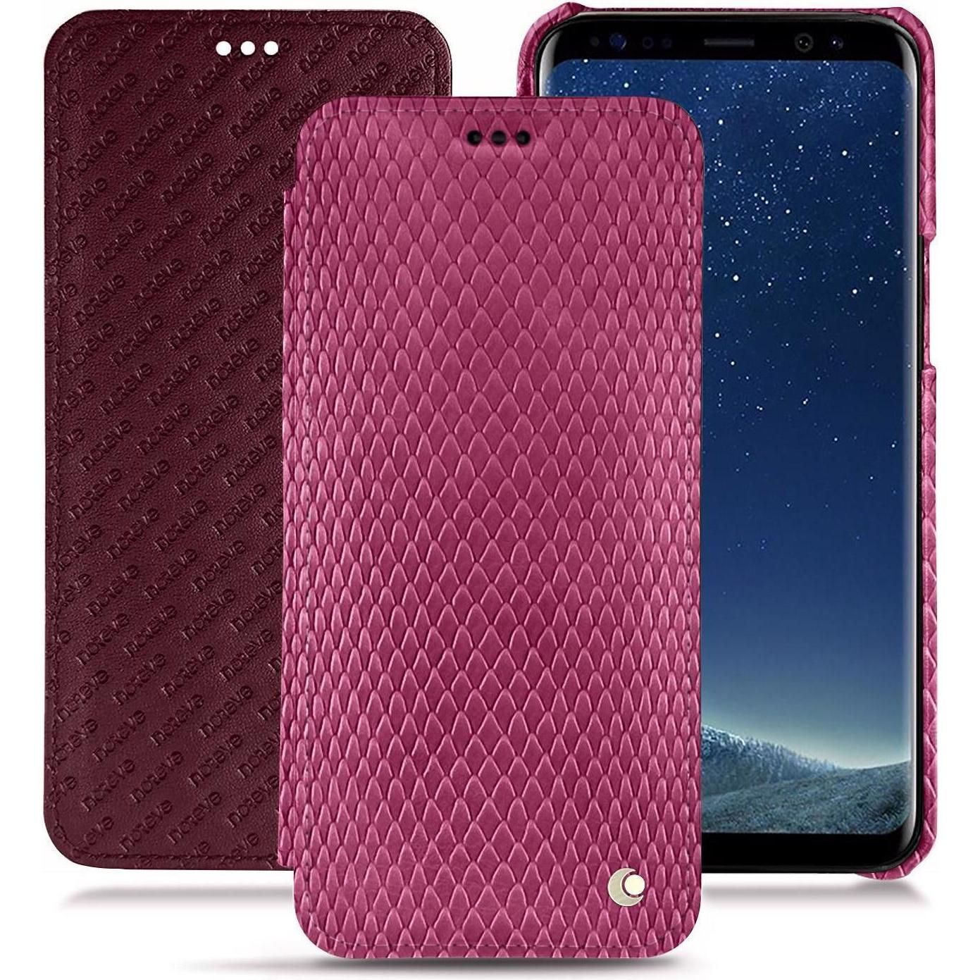 Noreve Lederschutzhülle horizontal (Samsung Galaxy S8+), Smartphone Hülle, Rosa