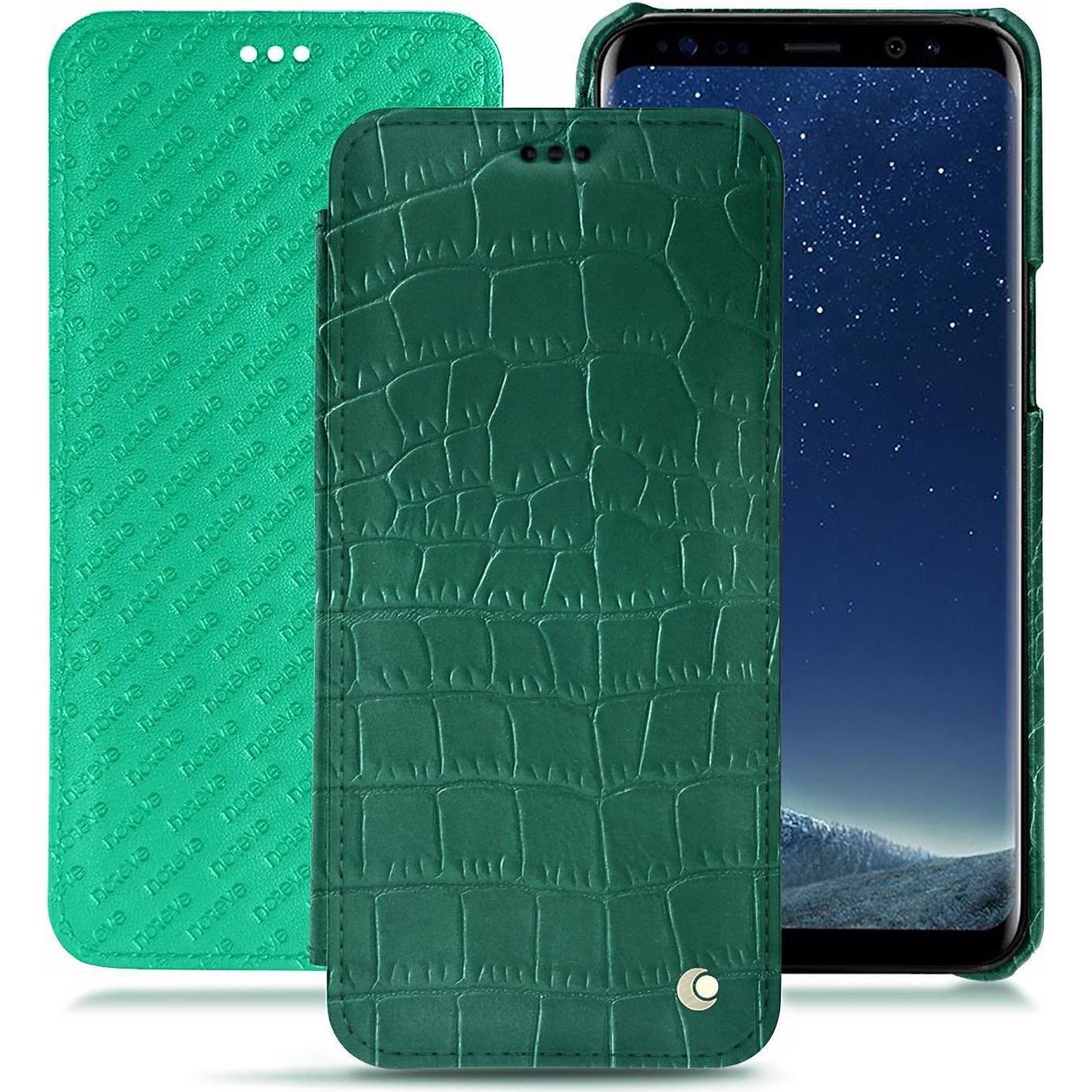 Thumbnail - Noreve Lederschutzhülle horizontal (Samsung Galaxy S8+), Smartphone Hülle, Grün