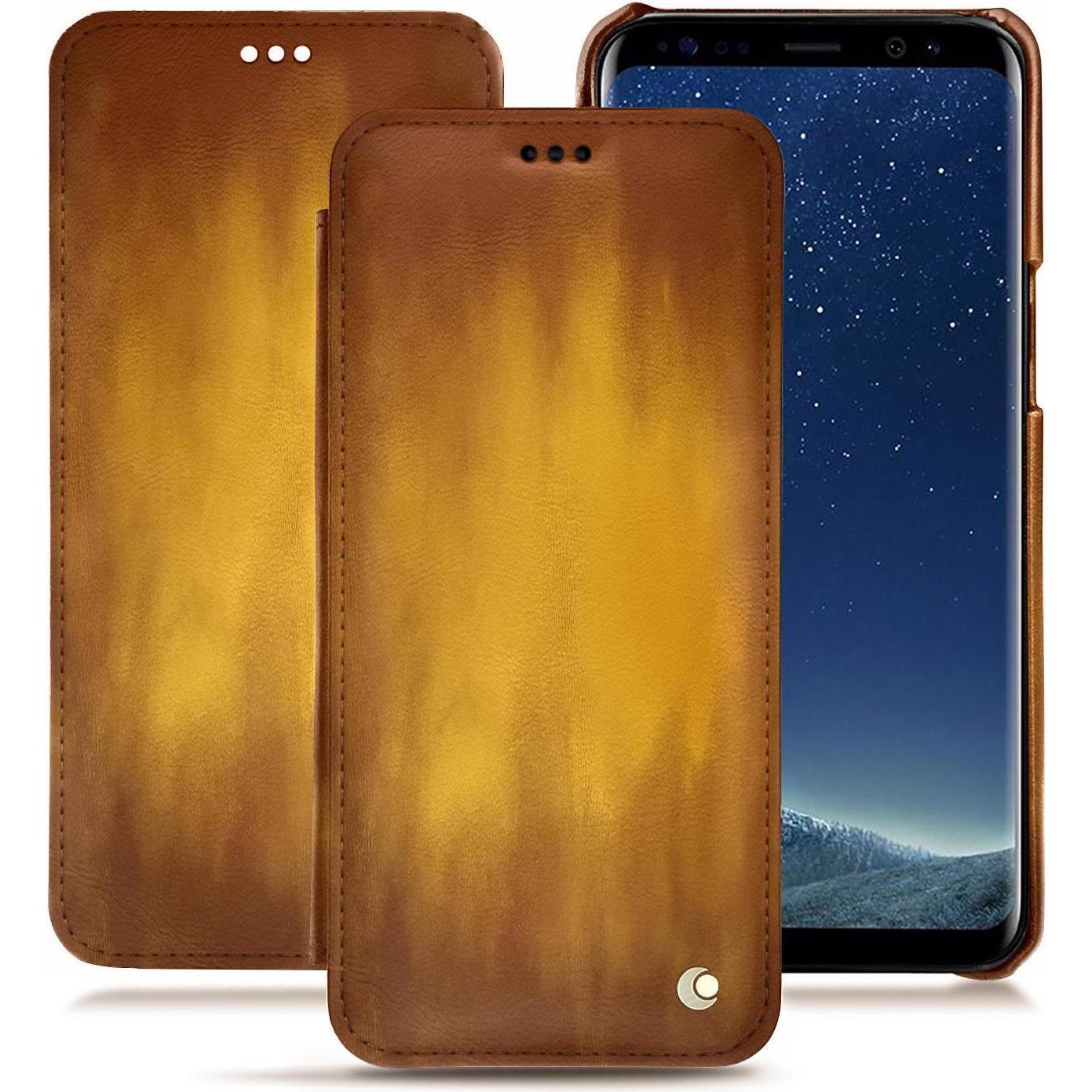 Noreve Lederschutzhülle horizontal (Samsung Galaxy S8+), Smartphone Hülle, Gold