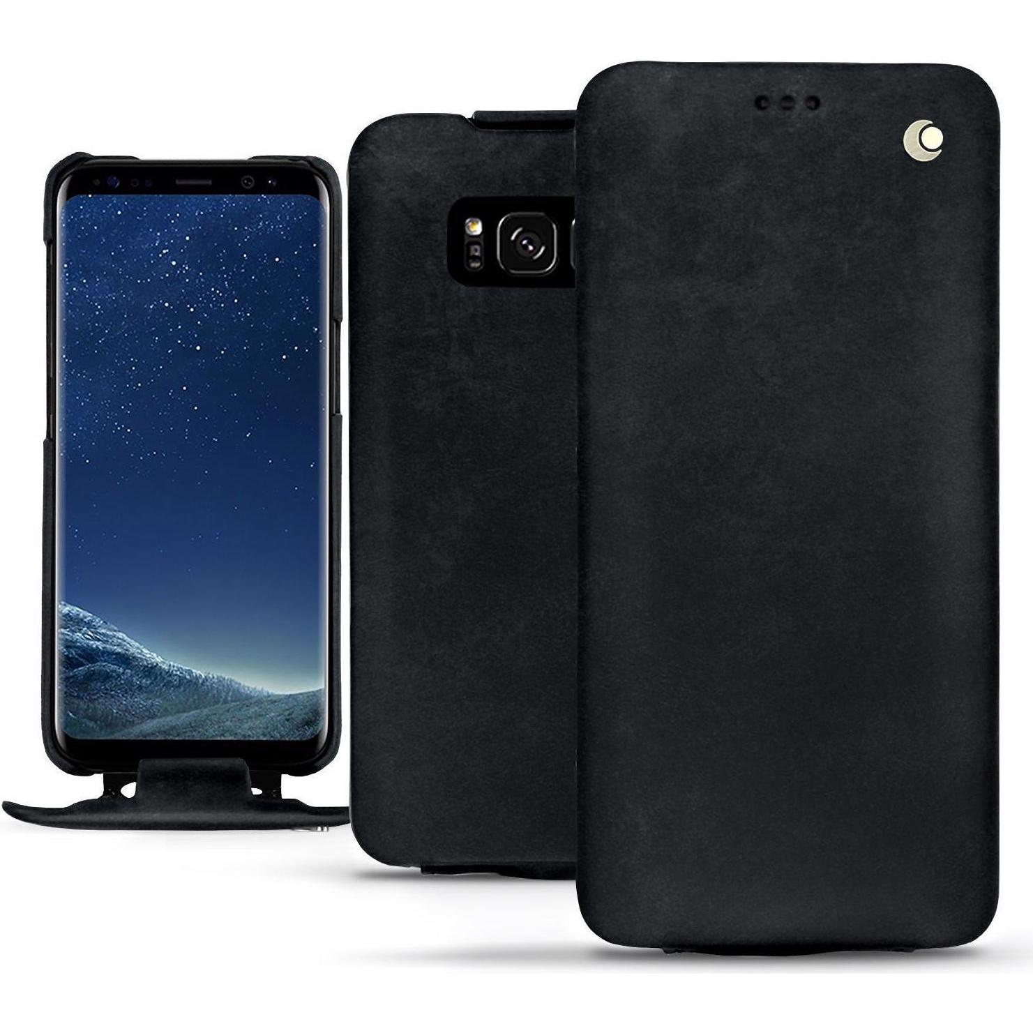 Noreve Lederschutzhülle vertikal (Samsung Galaxy S8+), Smartphone Hülle, Schwarz