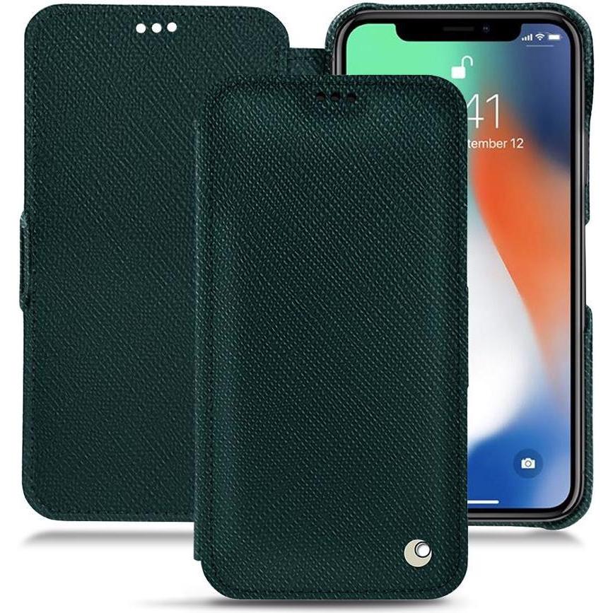 Noreve Lederschutzhülle horizontal (Apple iPhone XR), Smartphone Hülle, Grün
