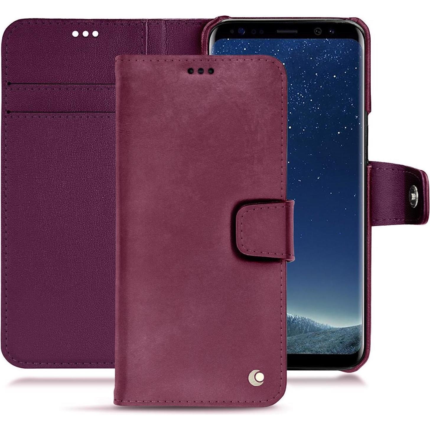 Noreve Lederschutzhülle Wallet (Samsung Galaxy S8), Smartphone Hülle, Violett