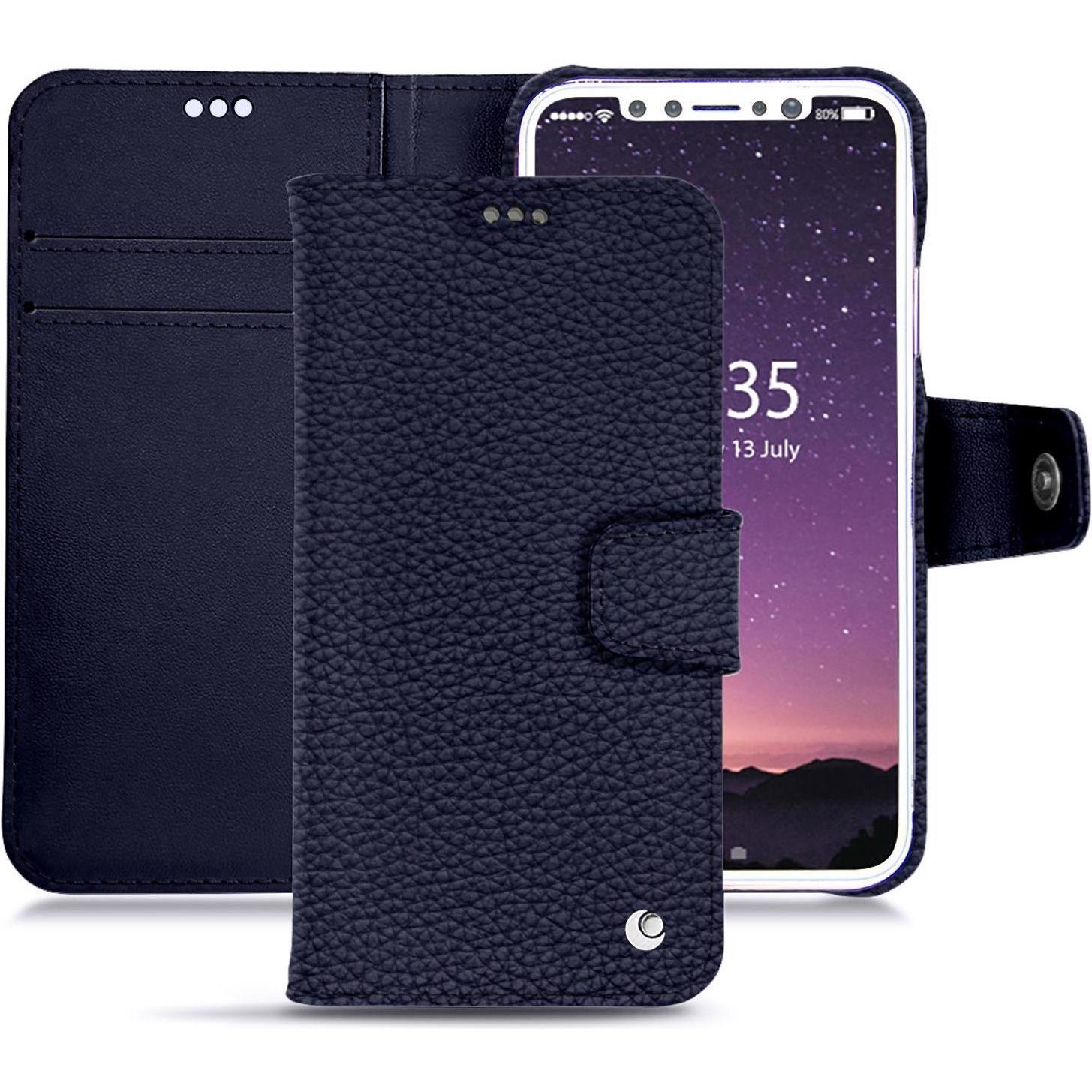 Noreve Lederschutzhülle Wallet (Apple iPhone XS), Smartphone Hülle, Violett