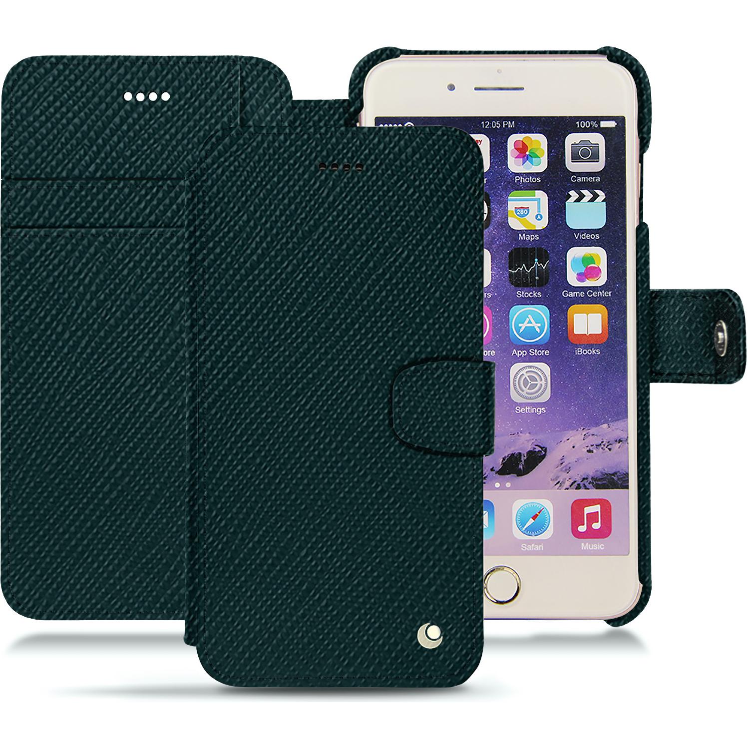 Noreve Lederschutzhülle Wallet (Apple iPhone 7 Plus), Smartphone Hülle, Grün