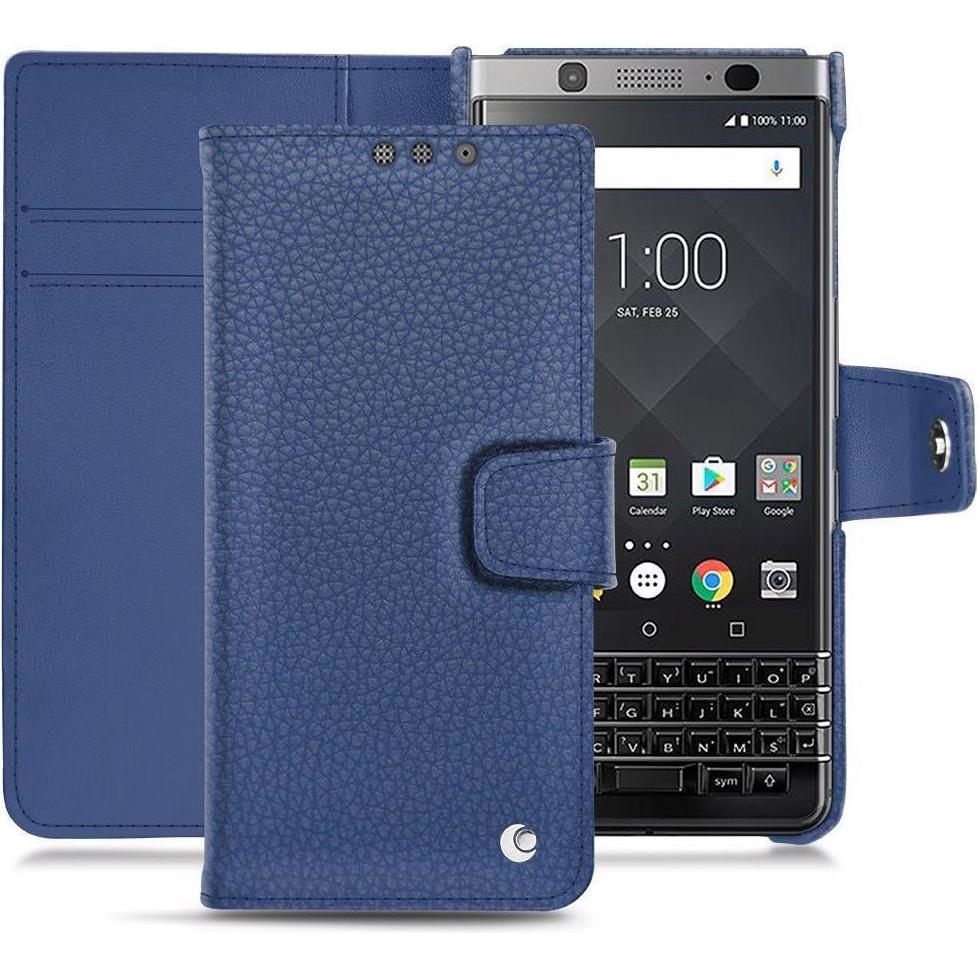 Noreve Lederschutzhülle Wallet (Blackberry KEYone), Smartphone Hülle, Blau