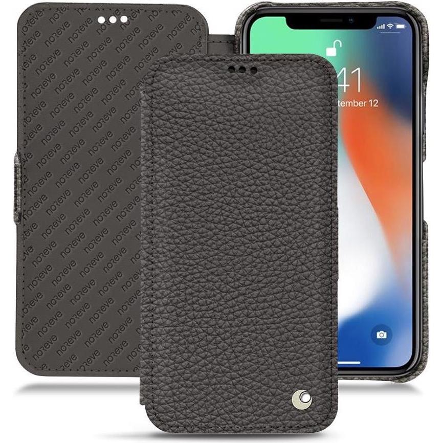 Noreve Lederschutzhülle horizontal (Apple iPhone XR), Smartphone Hülle, Grau