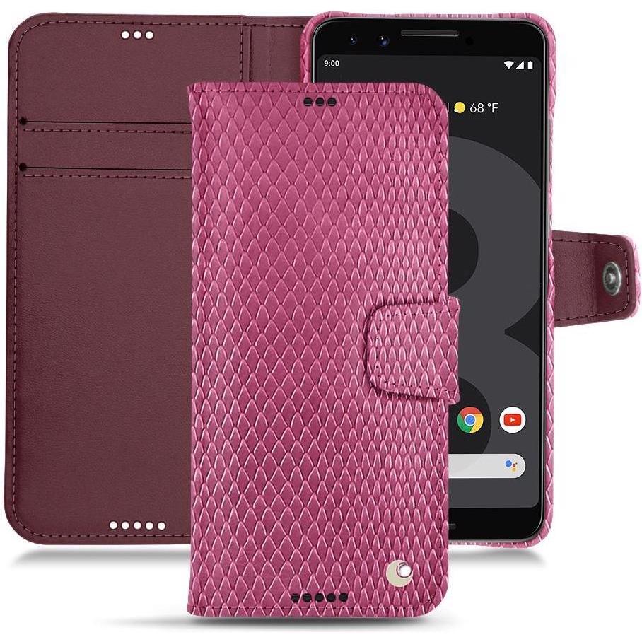 Noreve Lederschutzhülle Wallet (Google Pixel 3 XL), Smartphone Hülle, Rosa