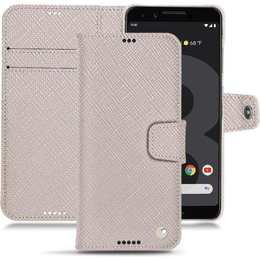 Noreve Lederschutzhülle Wallet (Google Pixel 3 XL), Smartphone Hülle, Beige