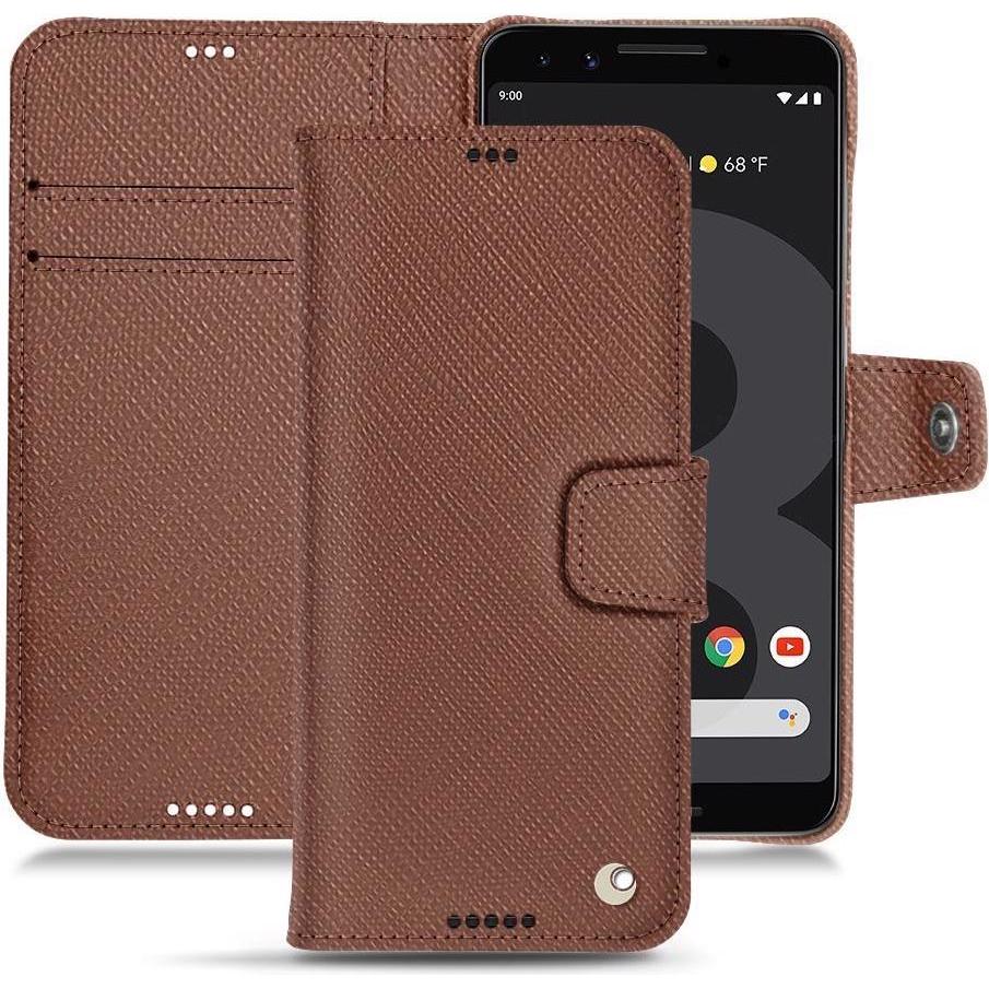 Noreve Lederschutzhülle Wallet (Google Pixel 3 XL), Smartphone Hülle, Braun
