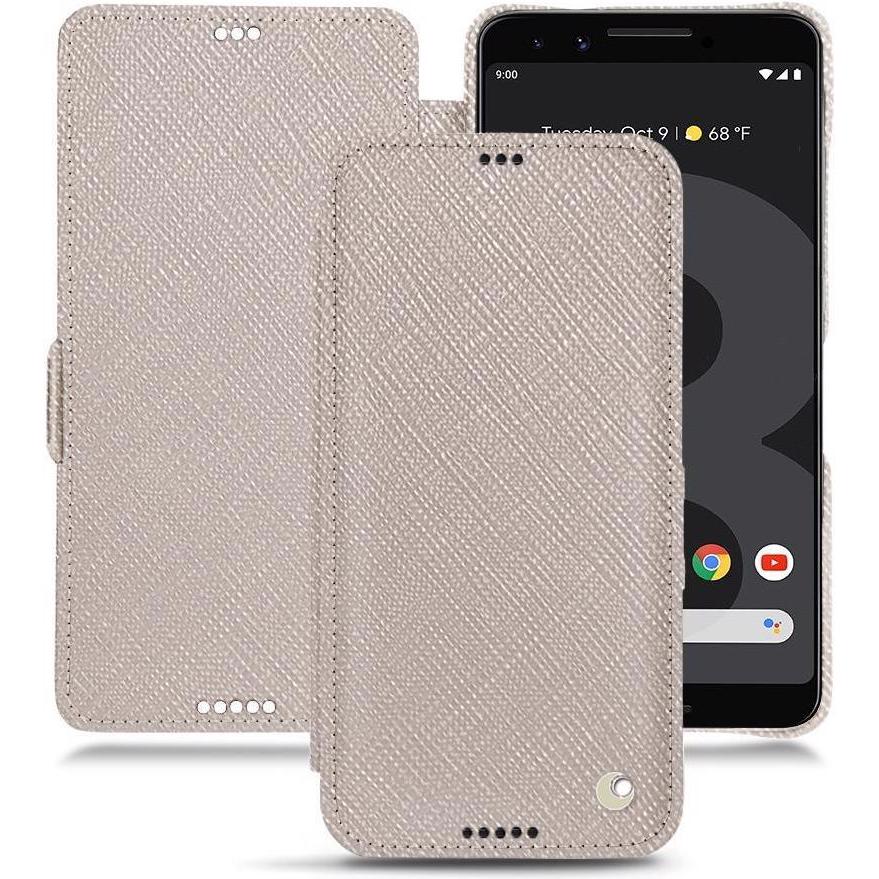 Noreve Lederschutzhülle horizontal (Google Pixel 3 XL), Smartphone Hülle, Beige