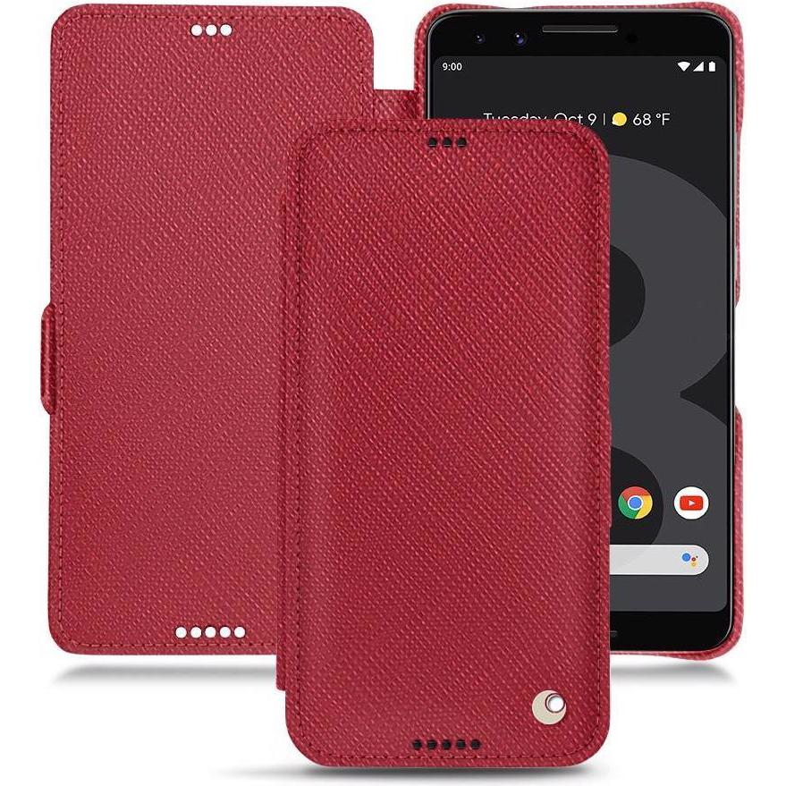 Noreve Lederschutzhülle horizontal (Google Pixel 3 XL), Smartphone Hülle, Rot