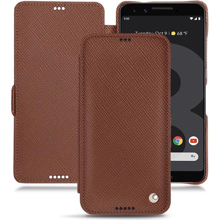 Noreve Lederschutzhülle horizontal (Google Pixel 3 XL), Smartphone Hülle, Braun