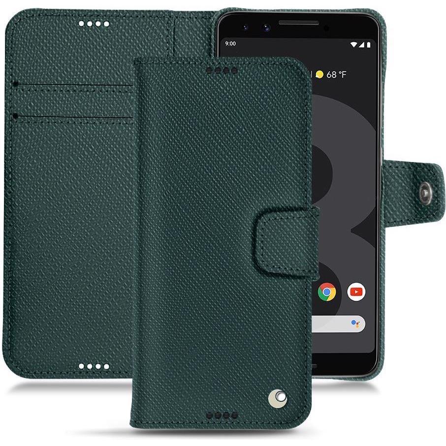 Noreve Lederschutzhülle Wallet (Google Pixel 3), Smartphone Hülle, Grün