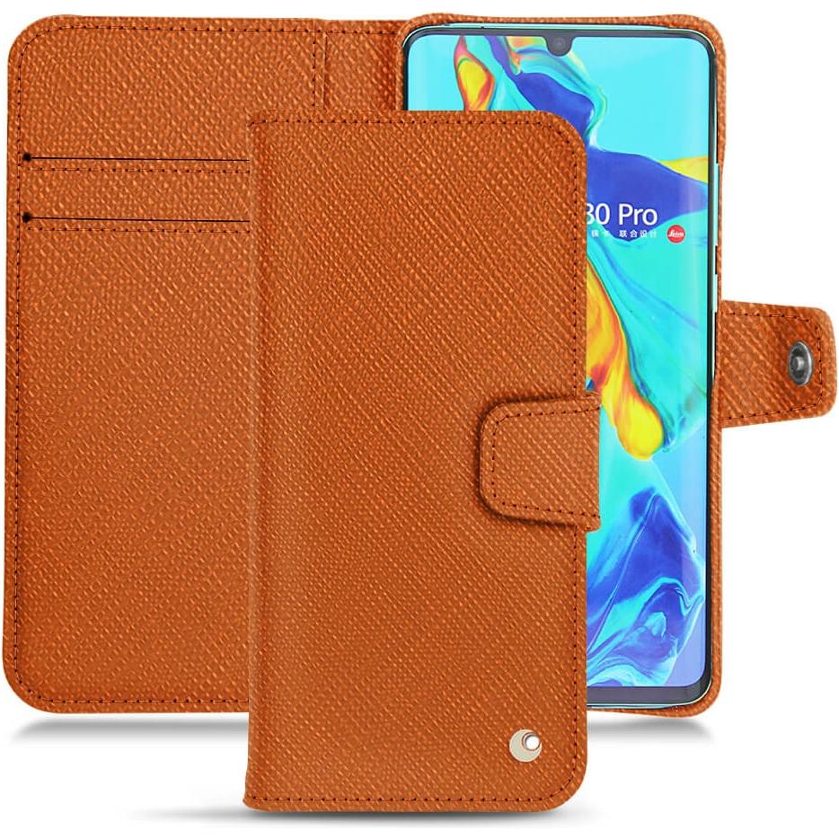 Noreve Lederschutzhülle (Huawei P30 Pro), Smartphone Hülle, Orange