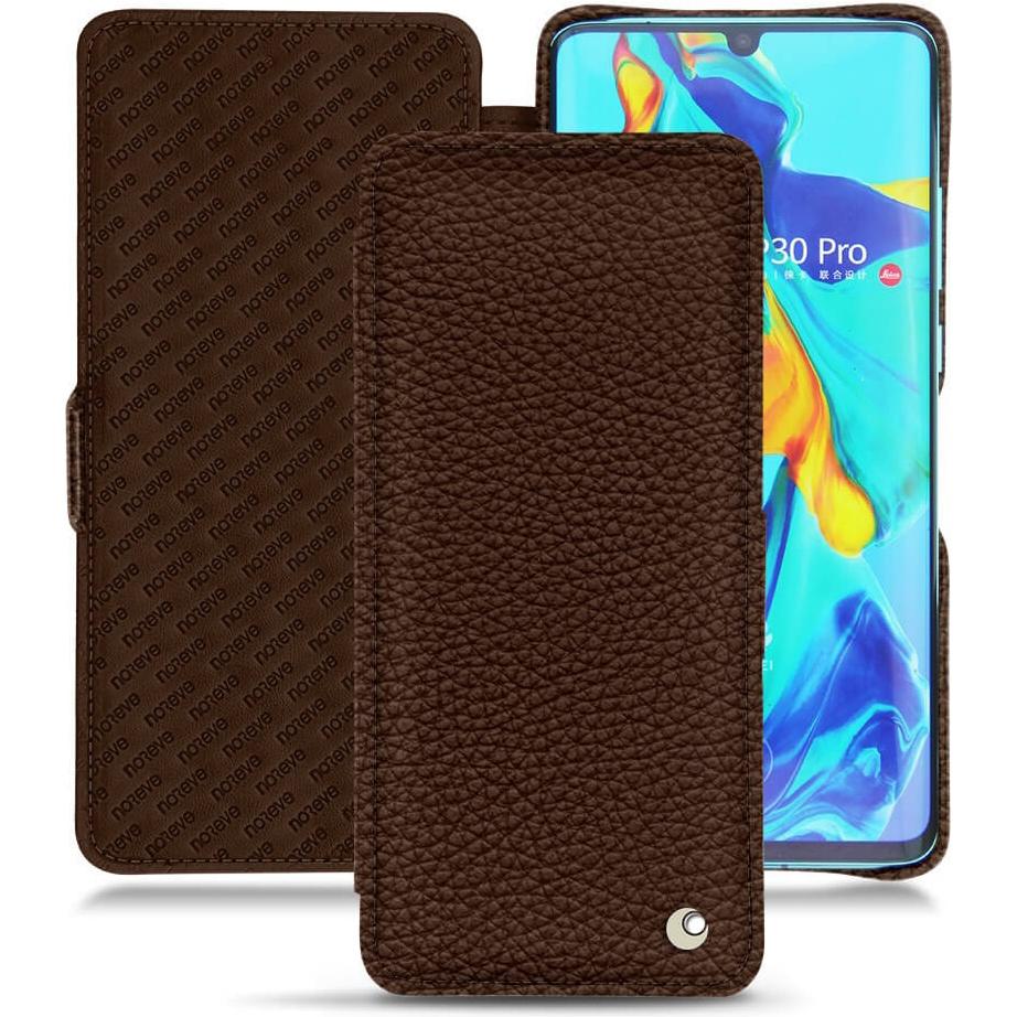 Noreve Lederschutzhülle horizontal (Huawei P30 Pro), Smartphone Hülle, Braun