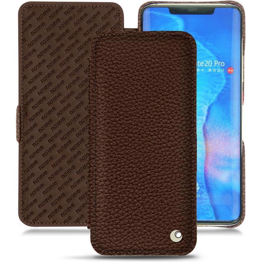 Noreve Lederschutzhülle horizontal (Huawei Mate 20 Pro), Smartphone Hülle, Braun