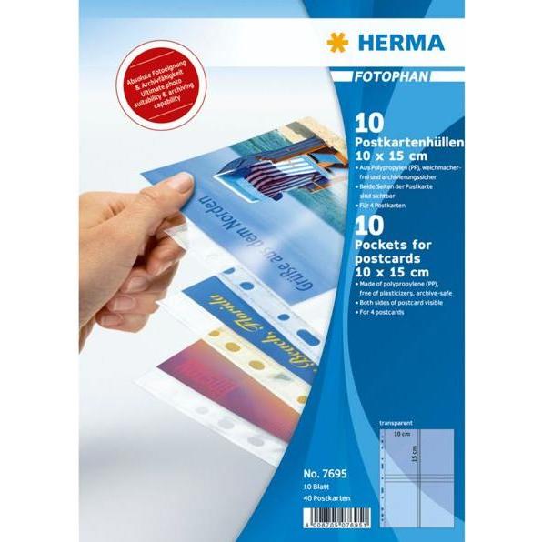 Thumbnail - Herma, Fotoalbum, Postkartenhüllen 10x15 10x4 Blatt transparent (10 x 15 cm)