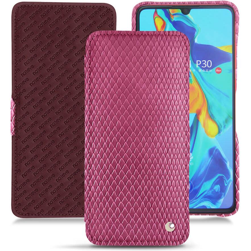 Noreve Lederschutzhülle horizontal (Huawei P30), Smartphone Hülle, Rosa