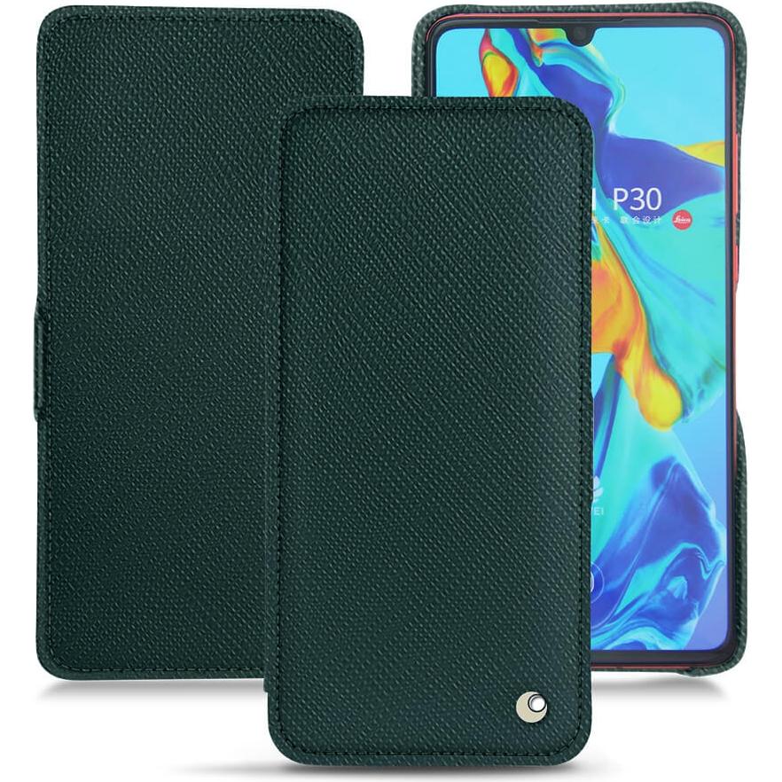 Noreve Lederschutzhülle horizontal (Huawei P30), Smartphone Hülle, Grün