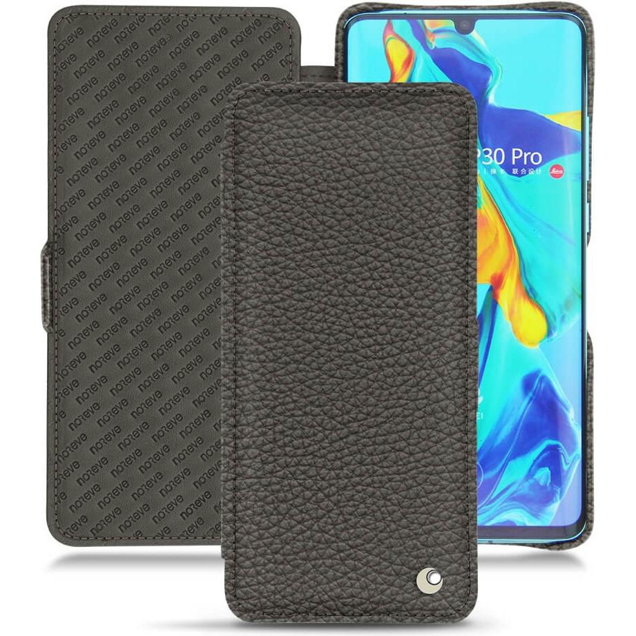 Noreve Lederschutzhülle horizontal (Huawei P30 Pro), Smartphone Hülle, Grau