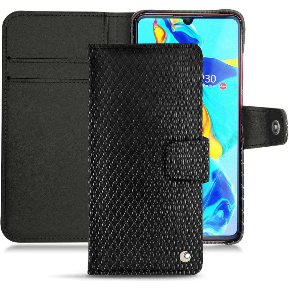 Noreve Lederschutzhülle Wallet (Huawei P30), Smartphone Hülle, Schwarz